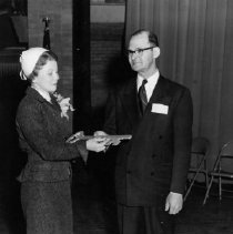 Mrs. Jacob Martz Presents Mayor of the Day Dale Dunbar of Homer Key